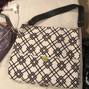 Spartina 449 Leather and Linen Tote Bag